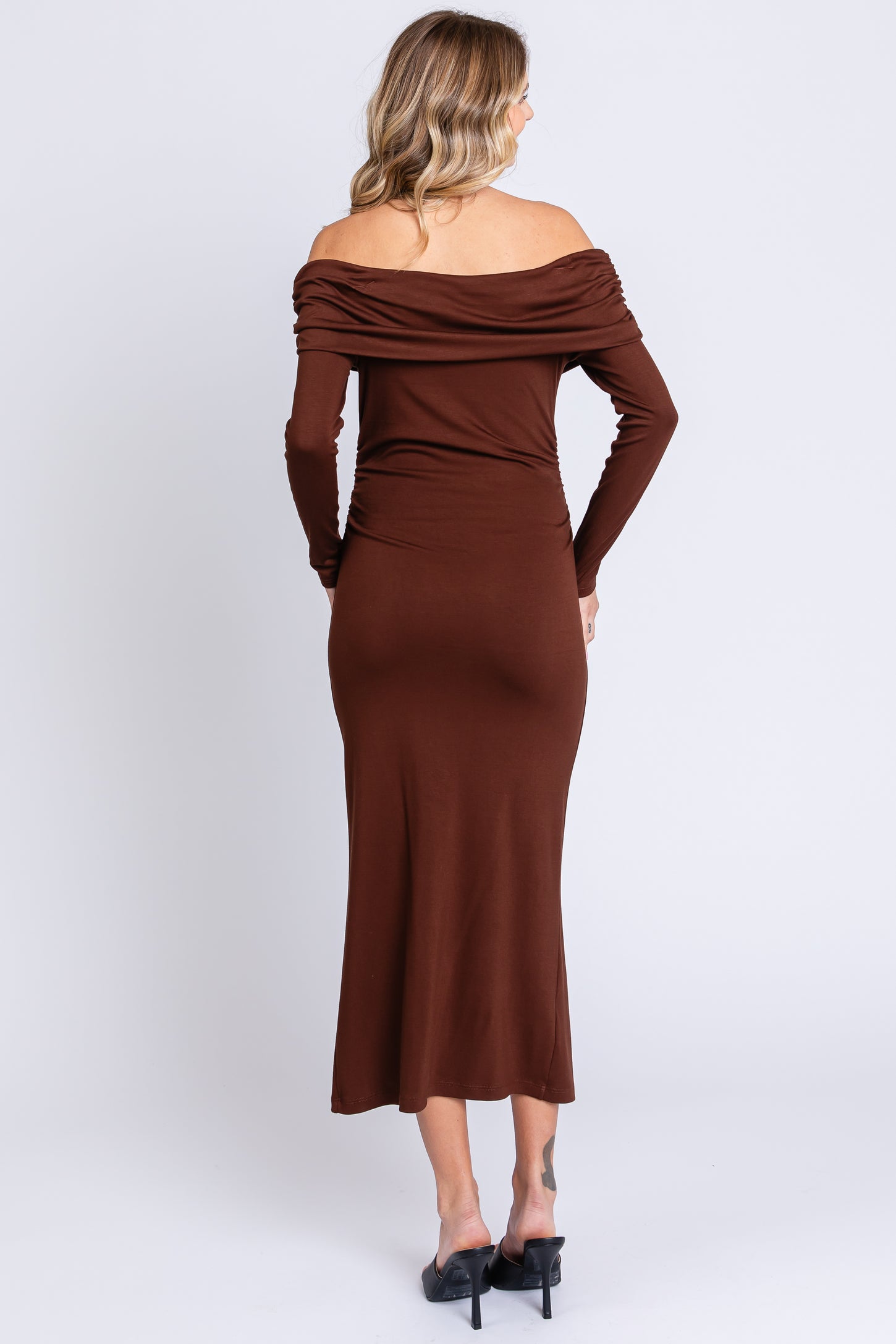 midi front slit dress Josie Front-Slit Layering Midi Dress M