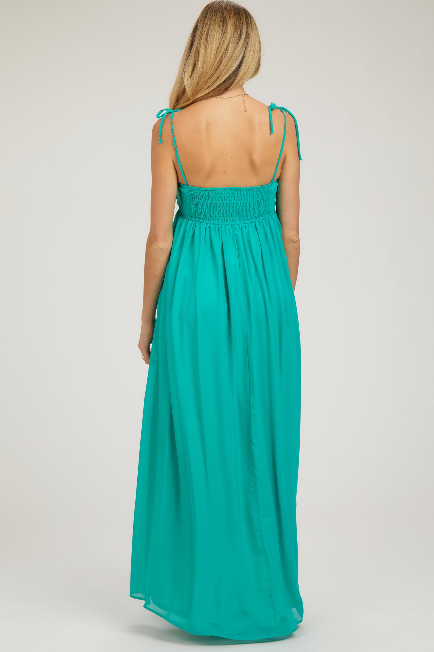 Jade Chiffon Sleeveless Cutout Front Maternity Maxi Dress PinkBlush Jade Chiffon Sleeveless Cutout Front Maternity Maxi Dress PinkBlush
