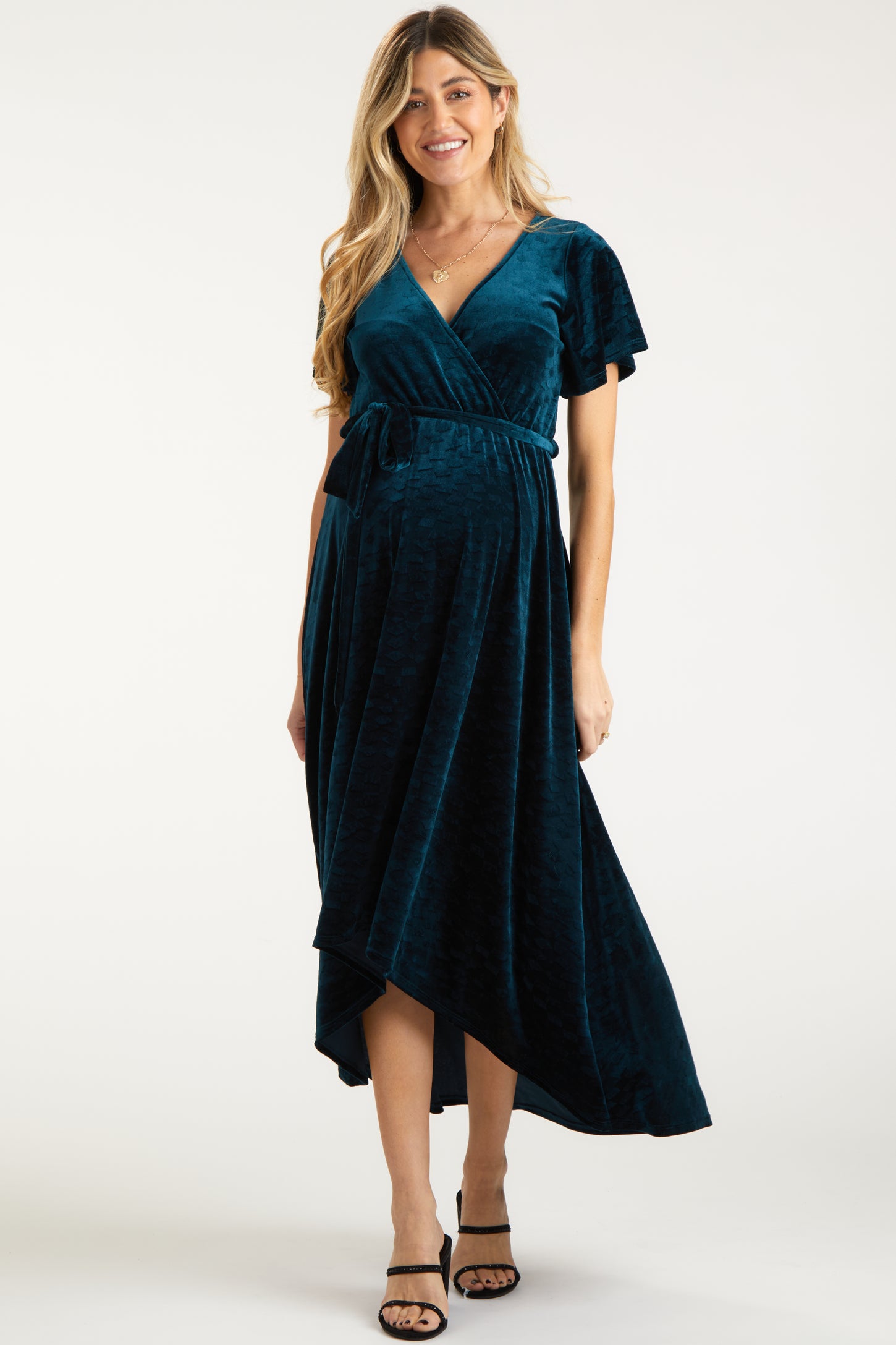dark teal velvet bridesmaid dresses A Line Sheer Neck Ankle Length Velvet Bridesmaid Dresses