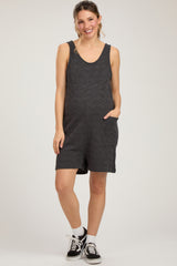Charcoal Oversized Knit Maternity Romper
