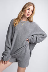 Grey Sweater and Short Maternity Set