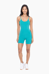 Turquoise Fitted Padded Romper