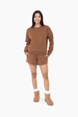 Brown Fleece Shorts