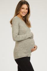 Gray Active Long Sleeve Maternity Top
