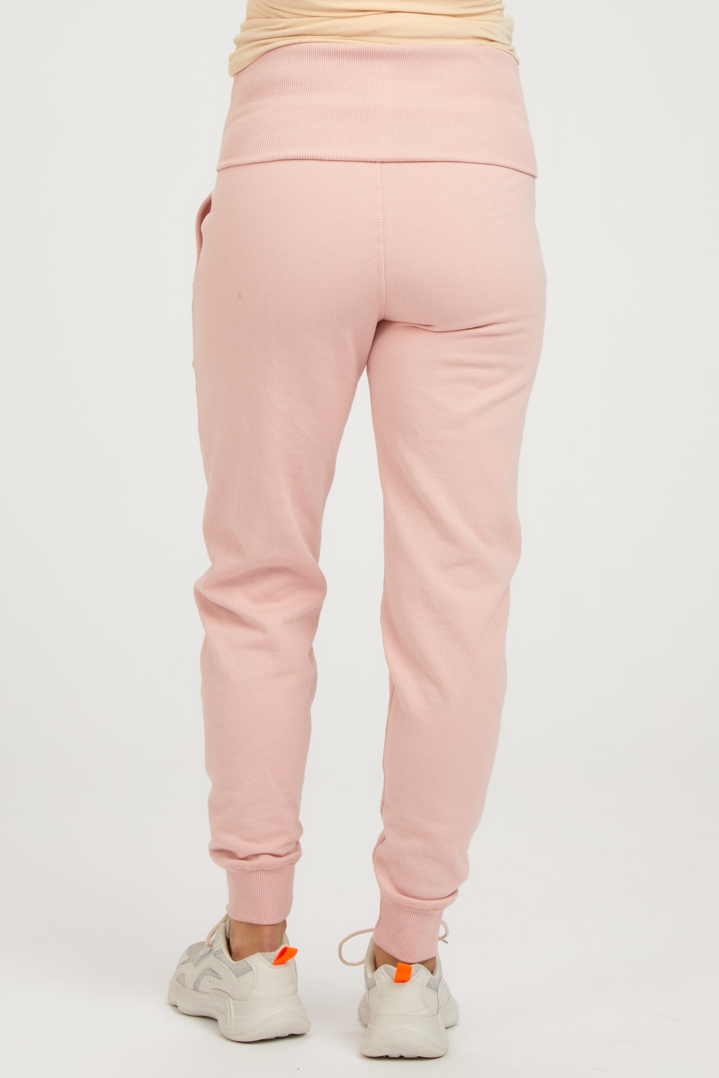 Light Pink Slim Fit Maternity Joggers
