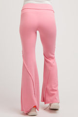 Pink Terry Flare Maternity Lounge Pants
