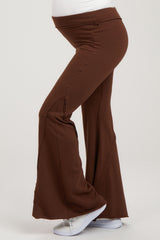 Brown Terry Flare Maternity Lounge Pants