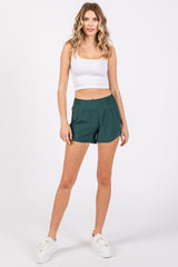 Forest Green Side Mesh Active Shorts