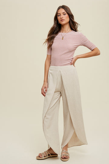 Rust Striped Short Sleeve Top