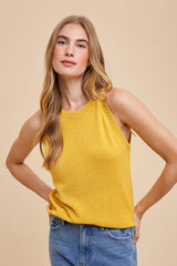 Mustard Sleeveless Knit Maternity Top