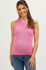 Pink Sleeveless Knit Maternity Top