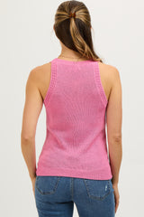 Pink Sleeveless Knit Maternity Top