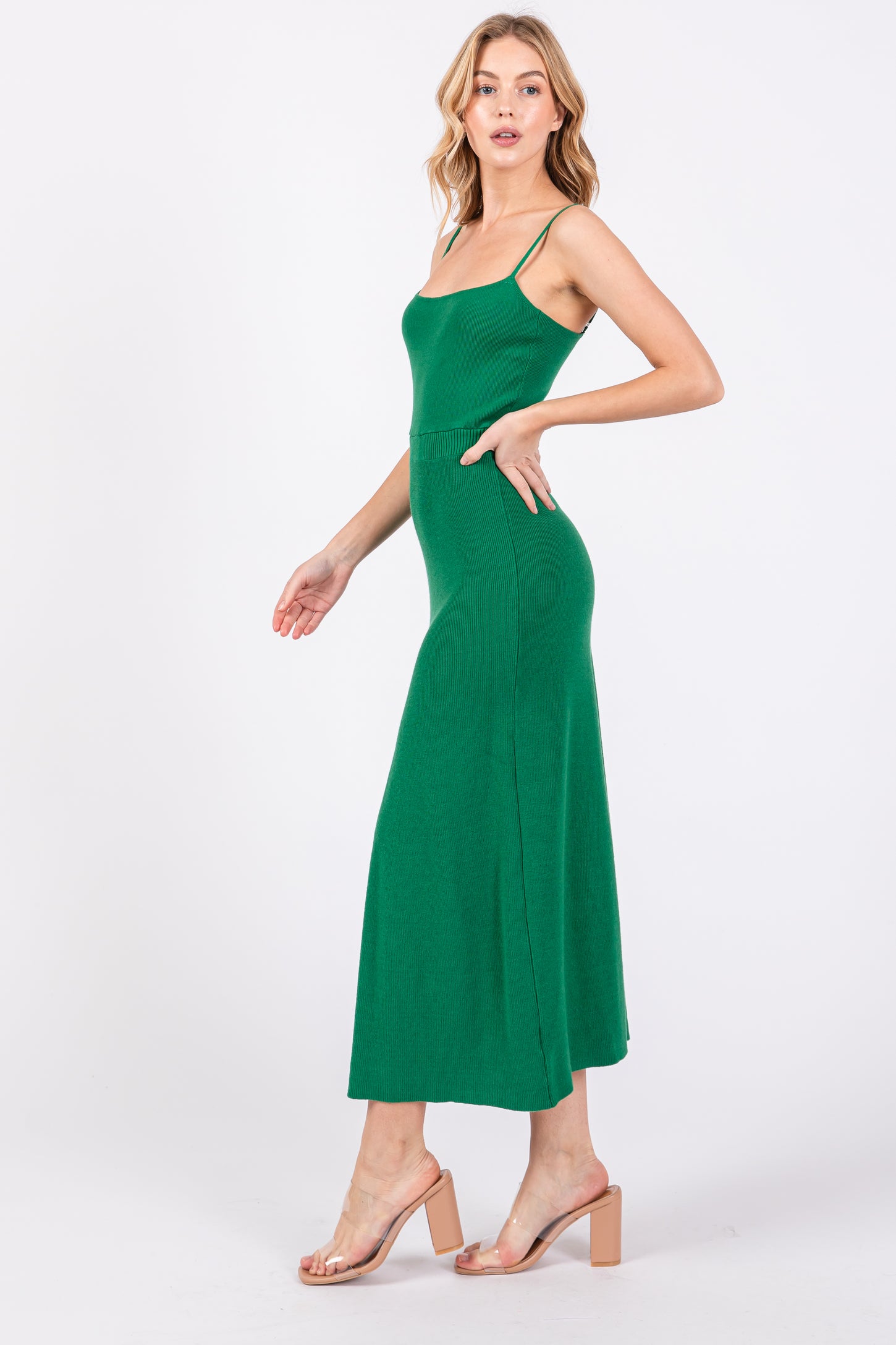 sleeveless sweater midi dress Women's Simply Glam Sleeveless Sweater Midi Dress in Sesame