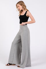Heather Grey French Terry Wide Leg Lounge Pants