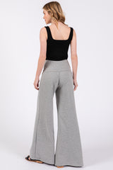 Heather Grey French Terry Wide Leg Lounge Pants