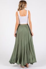 Olive Tassel String Maxi Skirt