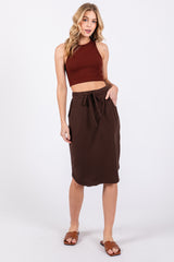 Brown Maternity Skirt
