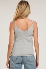 Heather Ribbed Snap Button Maternity Cami
