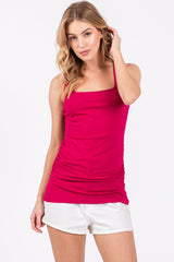 Magenta Ruched Tank Top