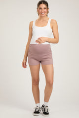 Pink Ruched Side Maternity Lounge Shorts