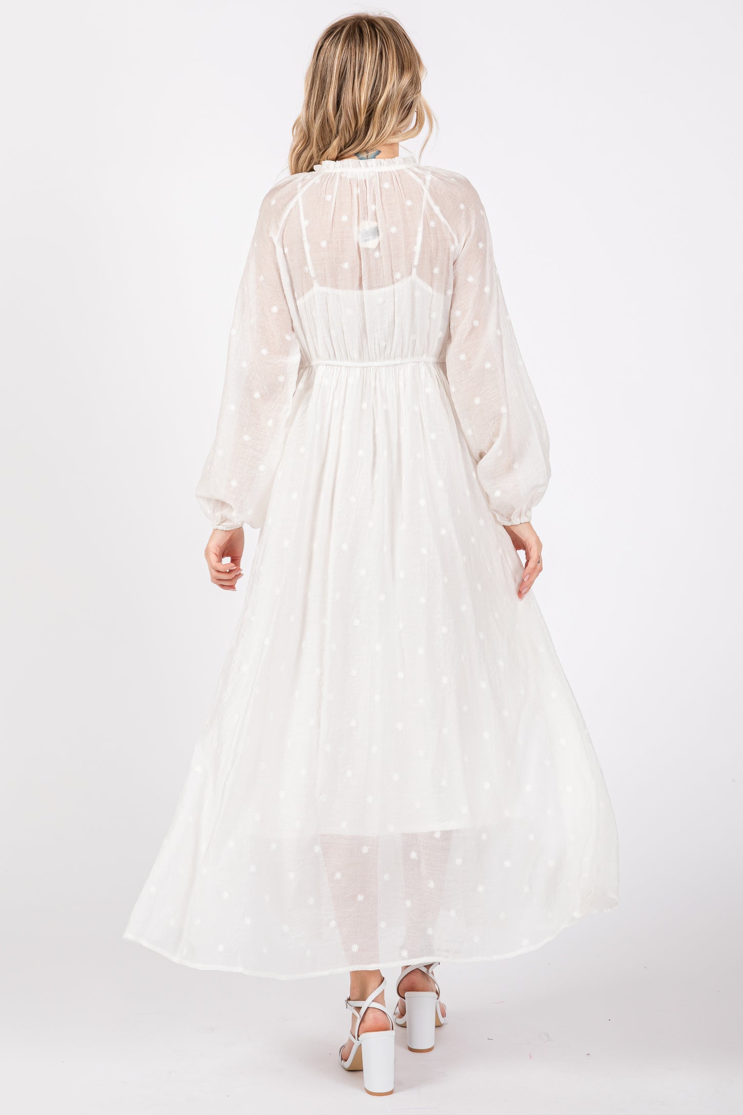 Ivory Embroidered Button Down Maxi Dress – PinkBlush