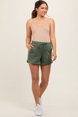Olive Terry Maternity Shorts
