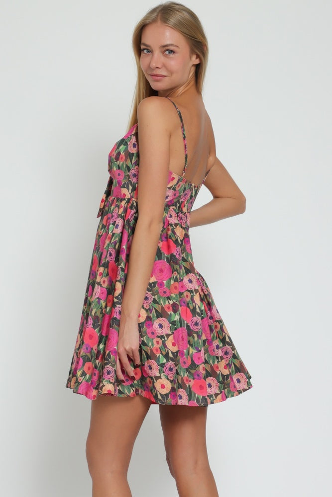 Fuchsia Green Thin Adjustable Strap Babydoll Mini Dress PinkBlush Fuchsia Green Thin Adjustable Strap Babydoll Mini Dress PinkBlush