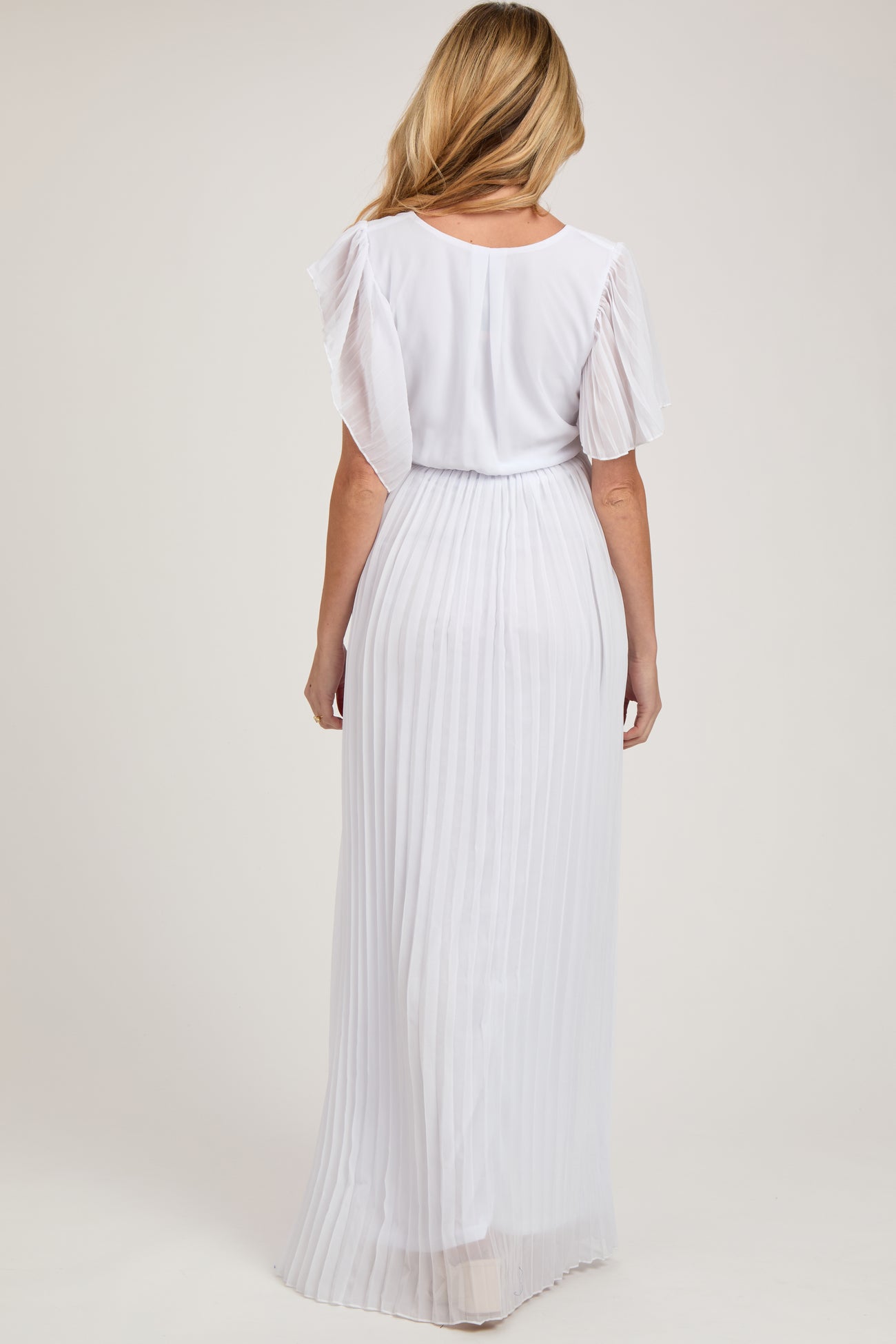 white chiffon maternity dress Tiffany Rose Julia Strapless Maternity Wedding Gown Long White