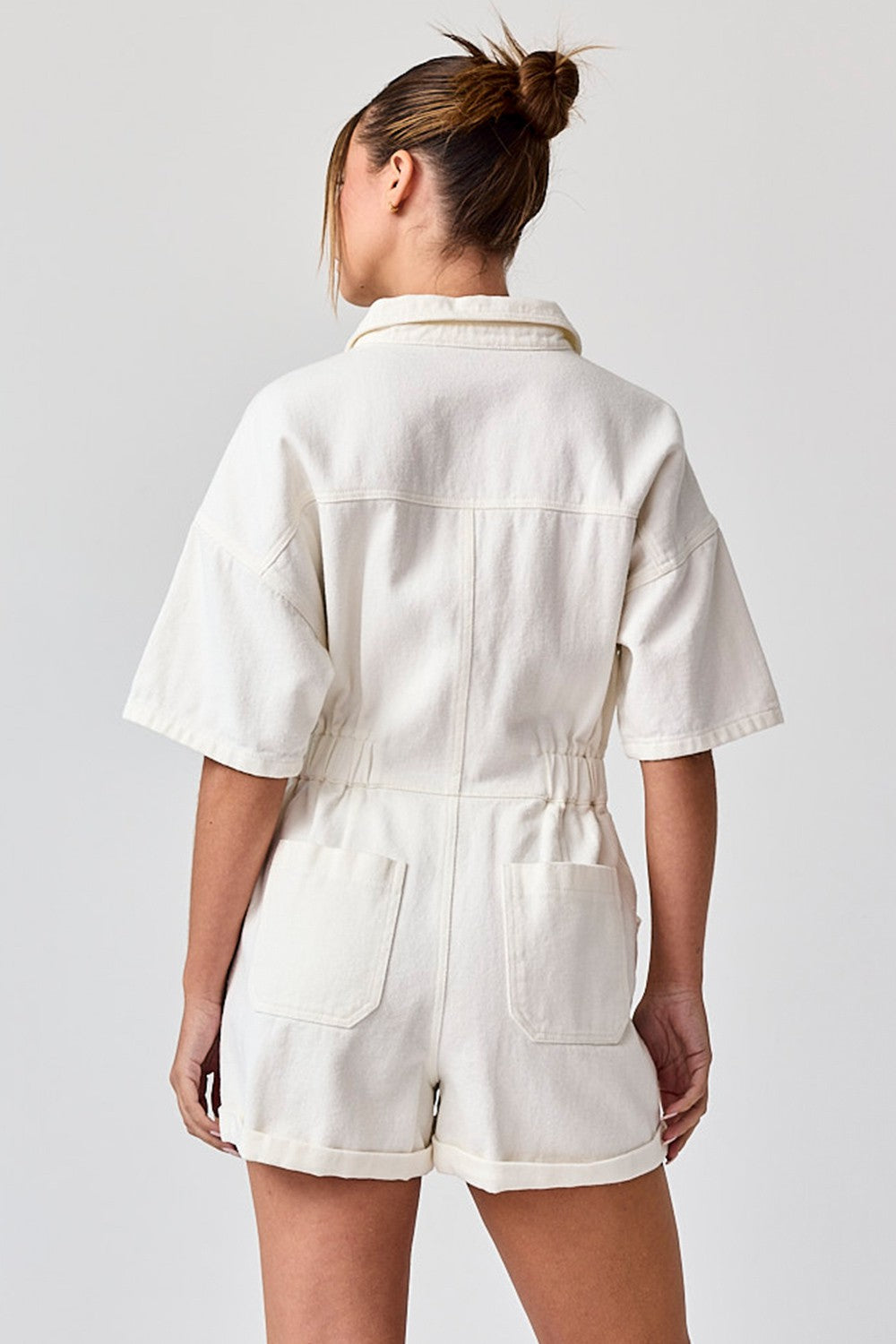 White Romper W/ Elastic Waist