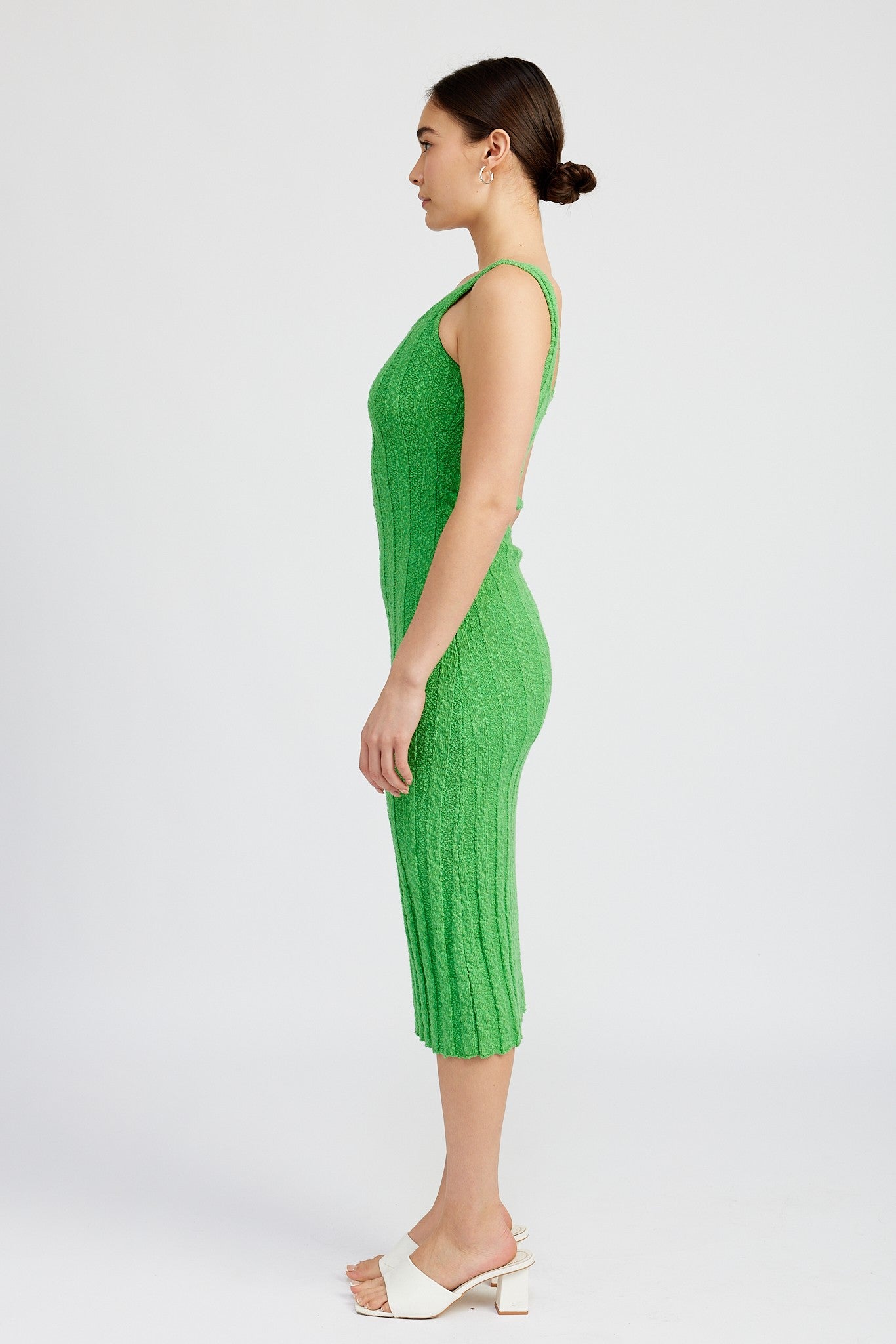 Green Wide Rib Knit Midi Dress PinkBlush Green Wide Rib Knit Midi Dress PinkBlush