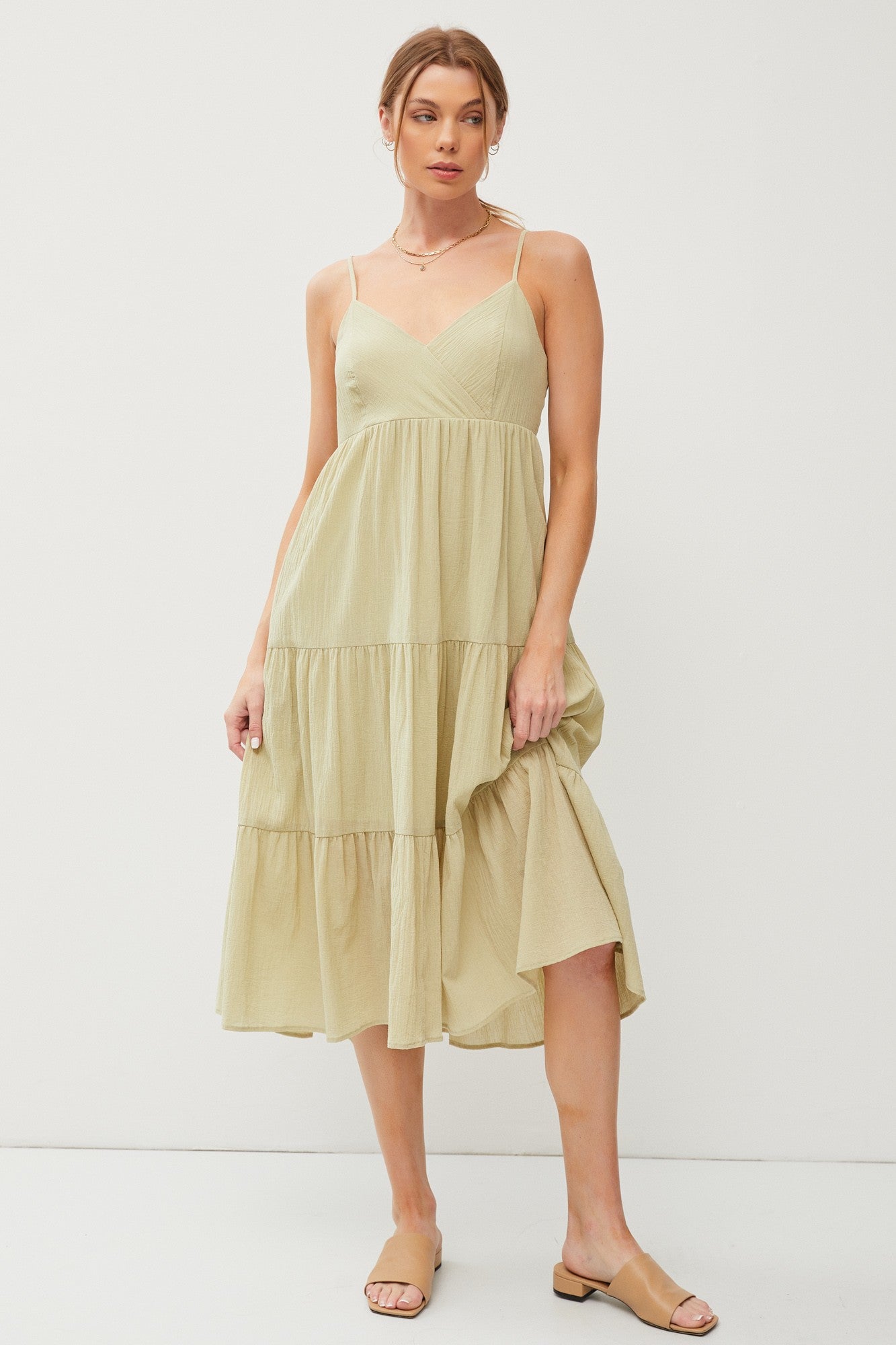 Light Olive Sleeveless Maxi Dress PinkBlush Light Olive Sleeveless Maxi Dress PinkBlush