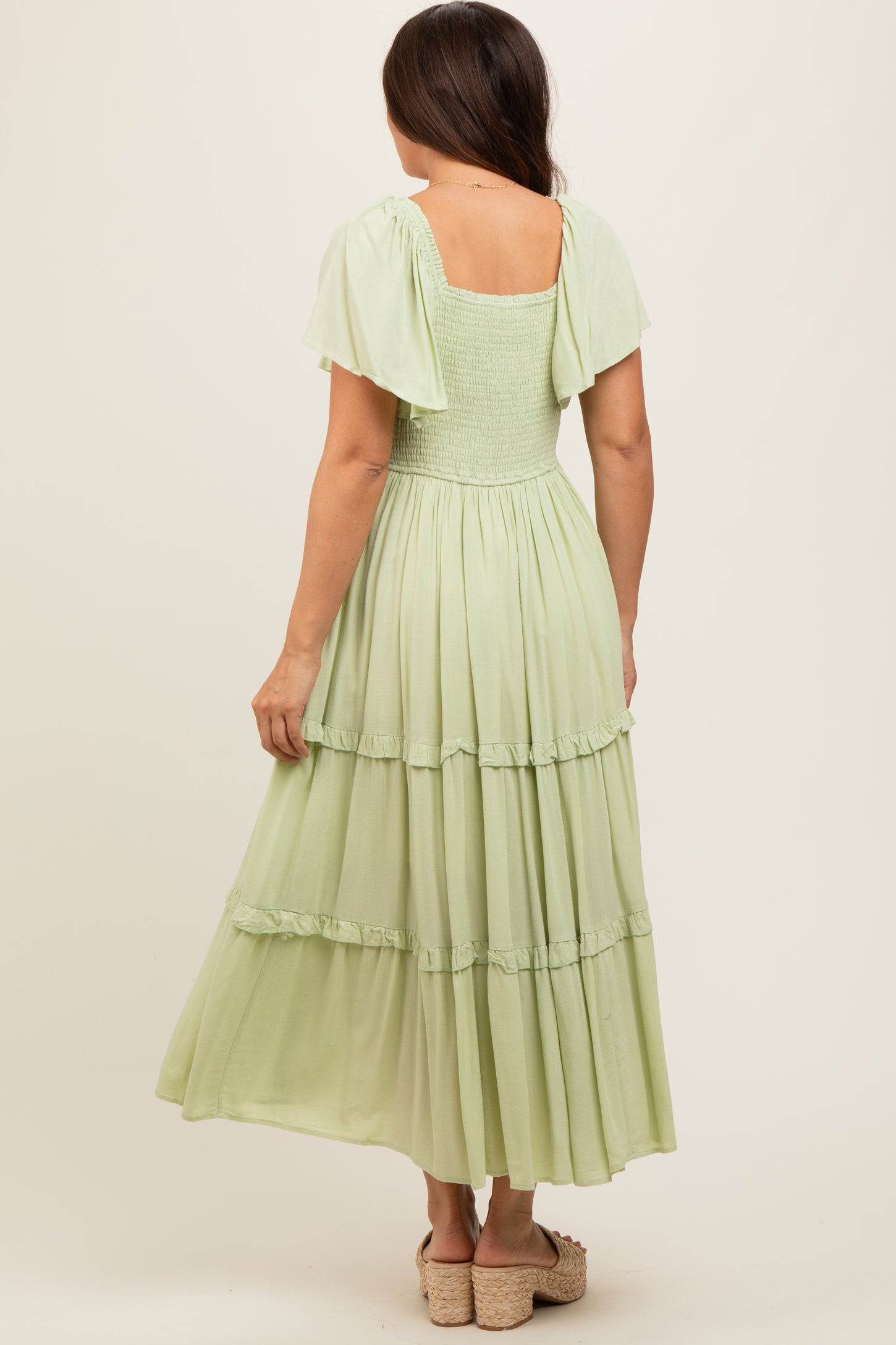 sage crochet dress Sage Lace Maxi Dress With Crochet Top