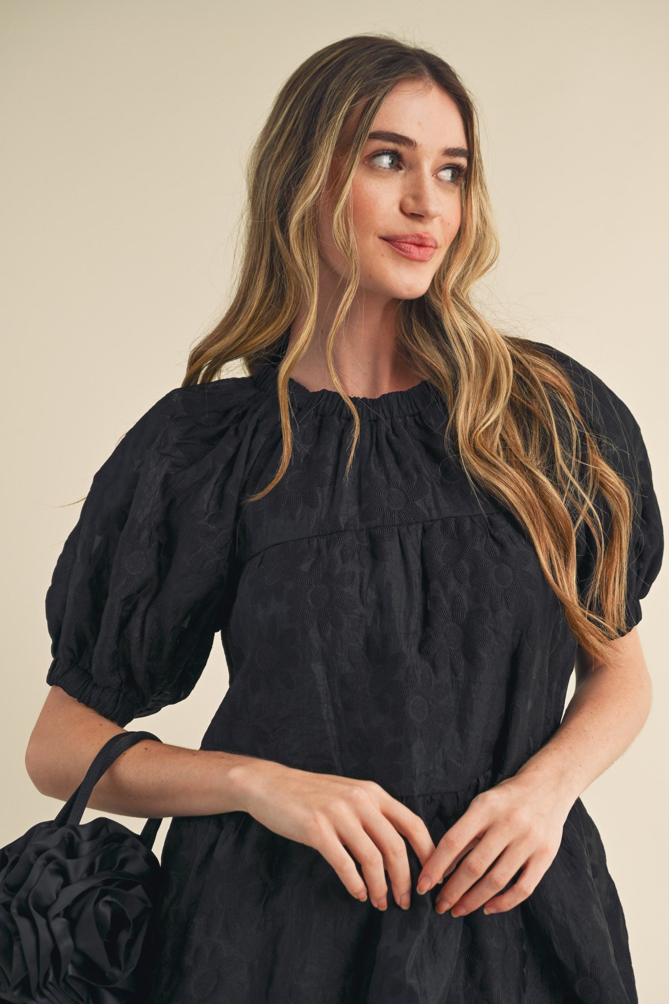 organza babydoll dress Black Organza Jacquard Babydoll Dress – PinkBlush