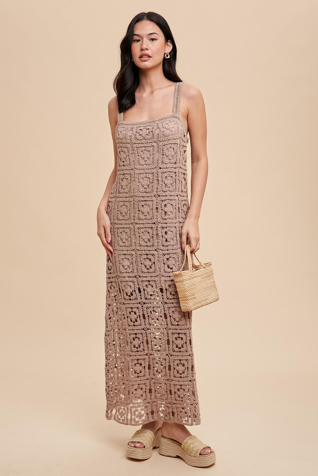 Mushroom Crochet Maxi Tank Dress Mushroom Crochet Maxi Tank Dress